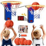 Indoor Mini Basketball Hoop For Kids, 2 Pcs Basketball Hoops With Led Scoring & Sound, Adjustable Height Mini Hoop W/ 4 Balls, Dual Shot Electric Sport Toys Gifts For 3-10 Year Old Boys Girls