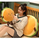 Hamburger Plush Pillow - Hamburger Stuffed Pillow - Food Plush Pillow - Home Decoration Christmas Birthday Gift For Kids Boys Girls (13.7")