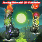 Monster Fantasy Special Dildo Sex Toys Dildos, 7.4” Colorful Safety Lifelike Rechargeabler Prostate Massaging Device For 10 Vbratory Modes For Men Women Couple Pleasure(Green)