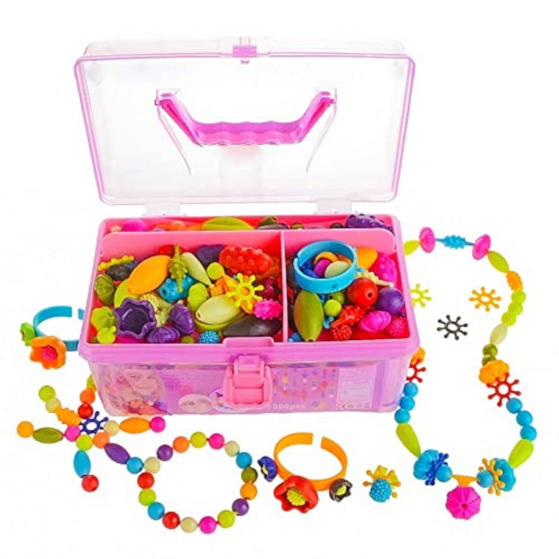 500 Pcs Pop Beads Jewelry Making Kit for Girls Ages 3-8, DIY Necklaces & Bracelets