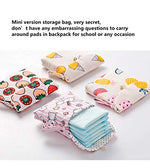 4 Pcs Cute Cotton Sanitary Napkins Bag, Menstrual Cup Pouch, Nursing Pad Holder, 5.1 x 5.1 inch Washable Organizer, Multifunction Purse for Girls Women (B)