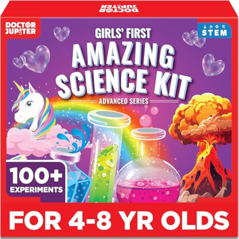 Girls' First Amazing Science Kit For Kids Ages 4-5-6-7-8 | Christmas, Birthday Gift Ideas For 4+ Year Old Girls | Learning & Educational Projects | Stem Toy With 100+ Experiments