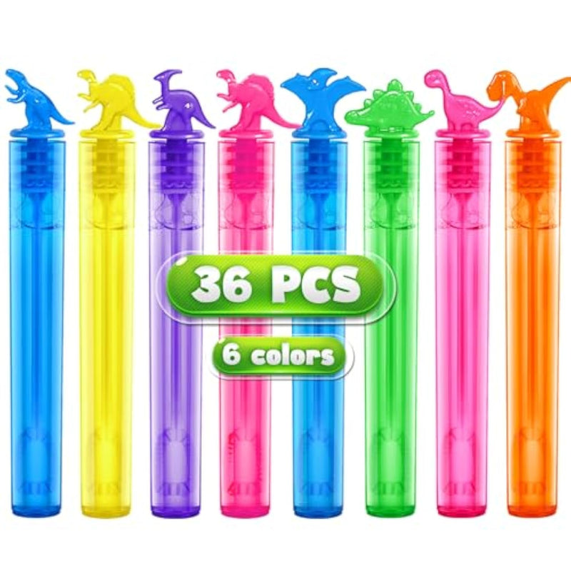 36 Pieces Dinosaur Mini Bubble Wands,Bubble Party Favors Assortment Toys For Kids,Themed Birthday, Halloween, Goodie Bags, Carnival Prizes, Wedding, Bubble Maker Toys For Kids
