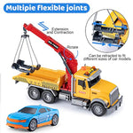 Big Tow Trucks Toy Trucks With Hook And Car For Boys Pull Back Truck Toys With Light And Sound For Kids (1:18 Plastic Tow Truck)