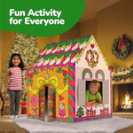 Gingerbread House Craft Kit for Kids with 24 Crayons, Life-Size Coloring Playhouse