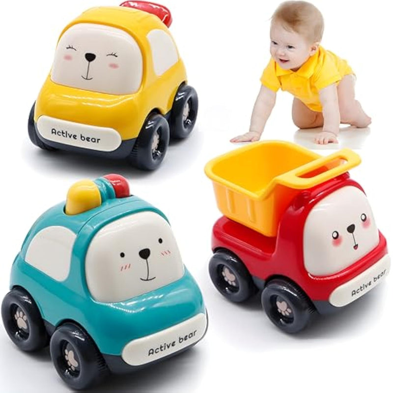 Baby Toy Car For 1 Year Old Boy Birthday Gifts, Push Car Toy For Toddlers 1-3, Animal Racing Cars Infant Play Vehicle Set For 12-18 Month, Friction Powered Montessori Toys For 1-2 Year Old Kid