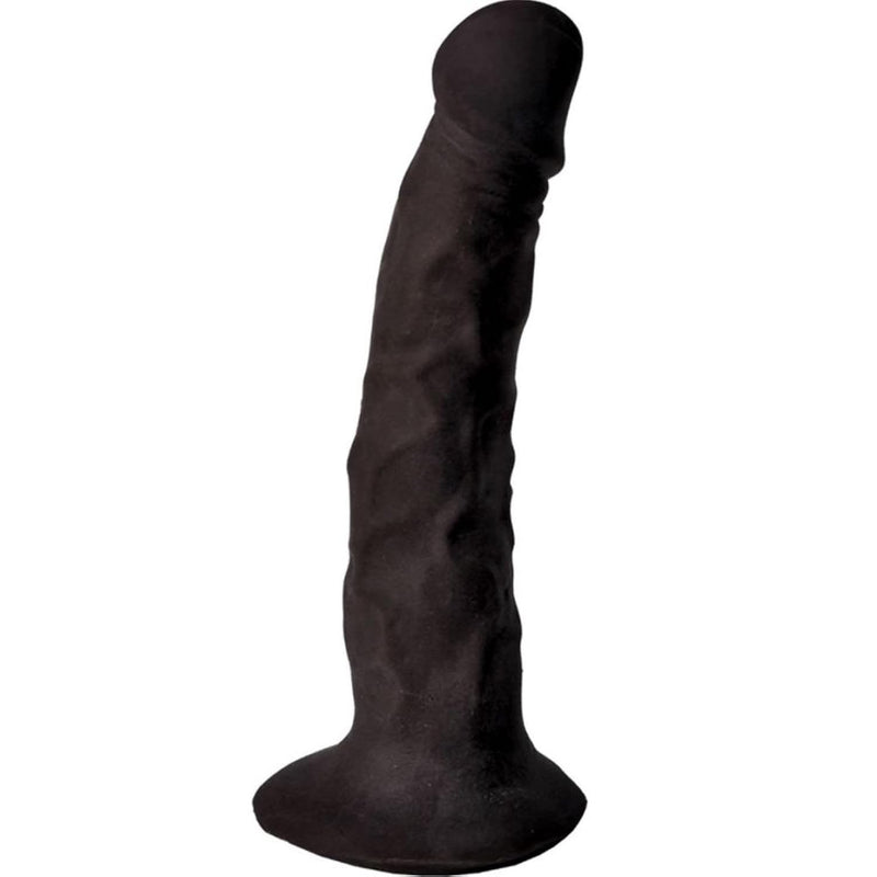 57903: Skinsations Blk Playful Dildo W/Harness 8In