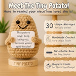 Niece Gift From Auntie, Uncle - Tiny Potato Crochet With 30 Cute Signs - Funny Birthday Gifts From Aunt Or Uncle - Best Niece Ever Present Ideas For Christmas - Birthday Gift From Auntie