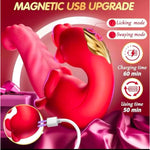 Vibrator Adult Sex Toys for Women 4 in 1 Tongue Thrusting Vibrators Rose Dildo Sucking Clit Stimulator for Female Couples Adult Games g-spot Massager