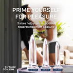 Glass Anal Dilator Set, 3-Piece Trainer Butt Plug Kit, Body-Safe Borosilicate Glass Plugs With Temperature-Adjustable Surface