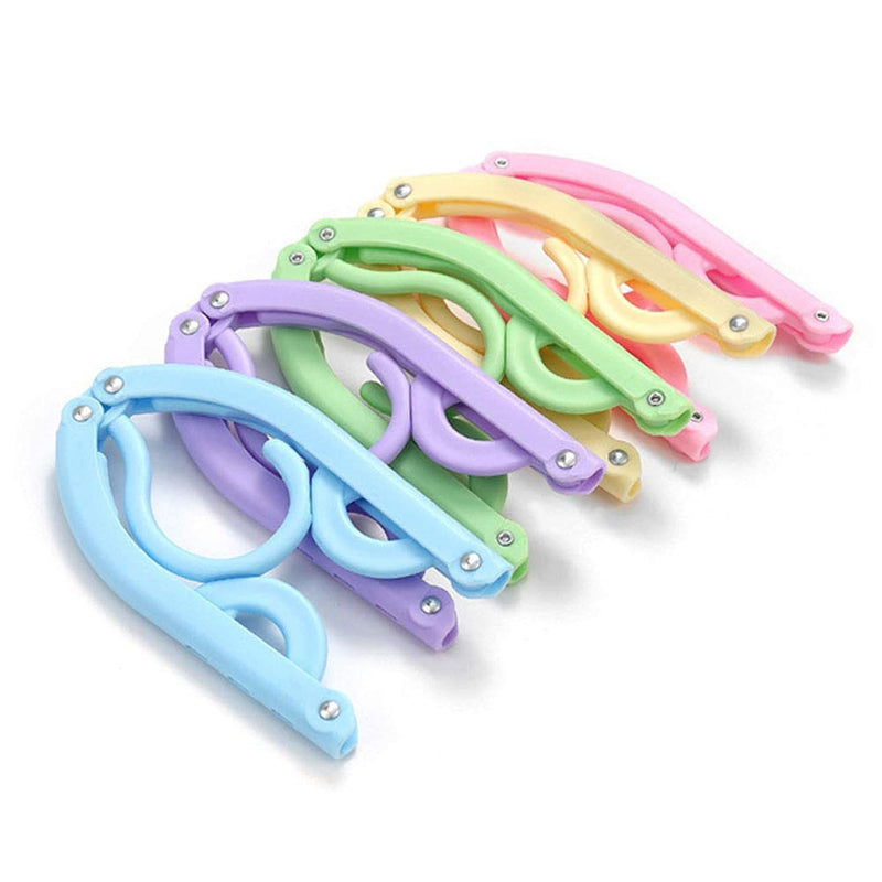 10 Pcs Plastic Travel Hangers - Portable Folding Clothes Hangers Travel Accessor