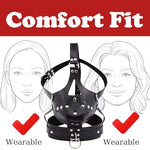 Bondage Hood Dildo Gag Ballgag Harness Leather Mouth Gag