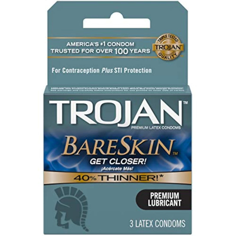 Trojan BareSkin Sensitivity Premium Latex Condoms, 3 Count (Pack of 2)