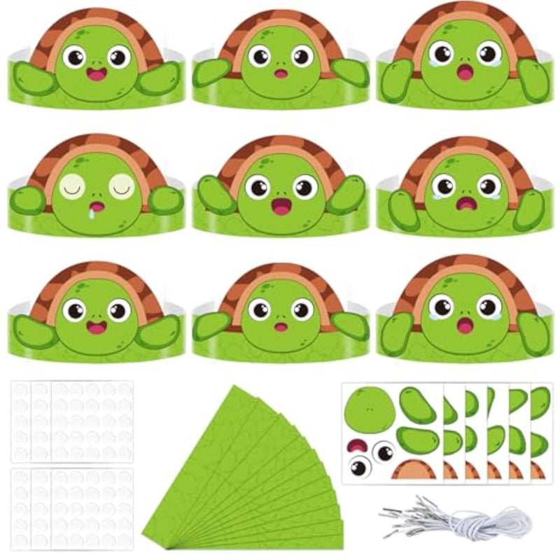 24pcs Under the Sea Animal Crowns DIY Paper Hats for Ocean Themed Party Supplies