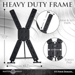 Masters St. Andrew'S Cross Bondage Furniture | Adjustable Angles & Cuff Points | Vegan Leather Padded Surface | 72.2 In Height | Free-Standing Dungeon Restraint Frame