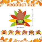 24 Sets Turkey Picture Frame Craft Kits, Thanksgiving Fall DIY Foam Craft for Kids