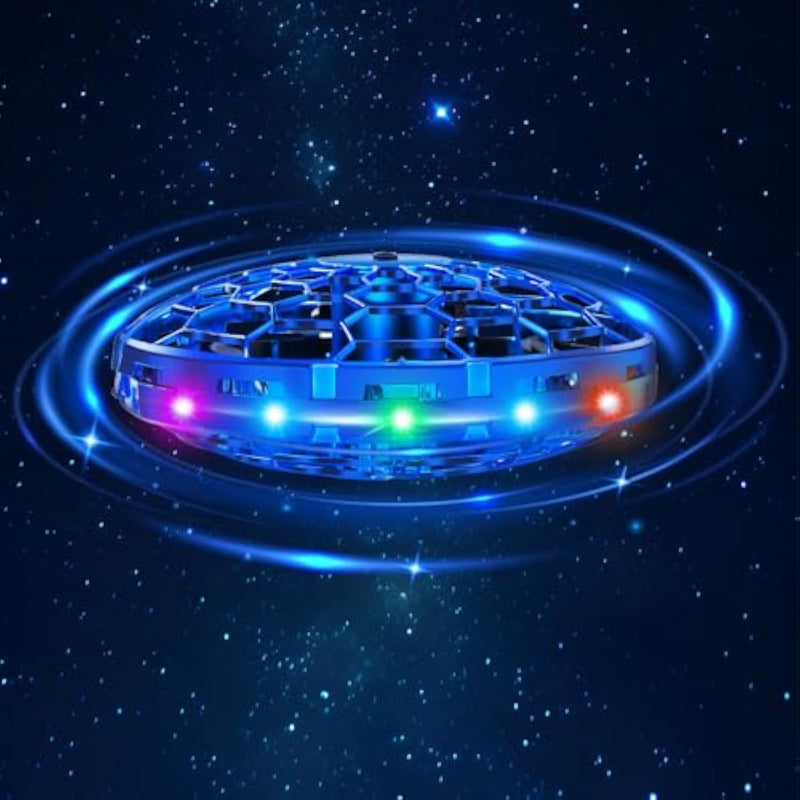 Hand Operated Flying Toy Drone For Kids, 360° Hands Free Motion Sensors Mini Drone With Cool Led Lights, Easy Indoor Small Ufo Toy Flying Ball Drone For 6 7 8 9 10+ Year Old Boys And Girls (Blue)