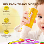Washable Dot Markers for Toddlers, 6 Vibrant Colors, Large 60ML Ink Capacity