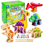 3D Wooden Dinosaur Painting Kit for Kids Ages 4-8, 5 Fun Crafts