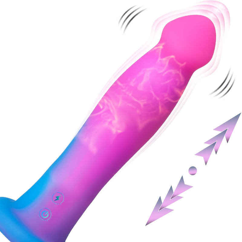 Thrusting Vibrating Dildo Sex Toy,Realistic G-Spot Vibrator With 10 Vibration 3 Thrust & Intelligent Heating,7.3'' Consoladores For Clitoral Anal Vaginal Stimulation Massaging,Female Male Masturbator