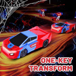 Remote Control Transformer Car With One-Button Deformation And 360° Rotation, Transform Robot Rc Car For Kids 4-12 Years Old?Red?