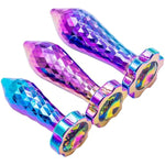 Metal Anal Butt Massager Plug Dilator Adult Sex Toys With Gear Shaped Diamond Base, Sex Plug Toy Dildo Masturbator Insert Toy For Women Men Couple (L)