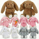 10 Pack Plush Bunny Stuffed Animal Bulk 13.5 Inch Stuffed Rabbit Toys Floppy Ears For Boys Girls Christmas Easter Gift, Birthday Baby Shower Party Favor (Pink, White, Grey, Rose Red, Brown)