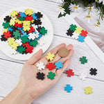 120 Pcs Colored Wooden Jigsaw Puzzle Pieces, 0.75 Inch DIY Craft Cutouts