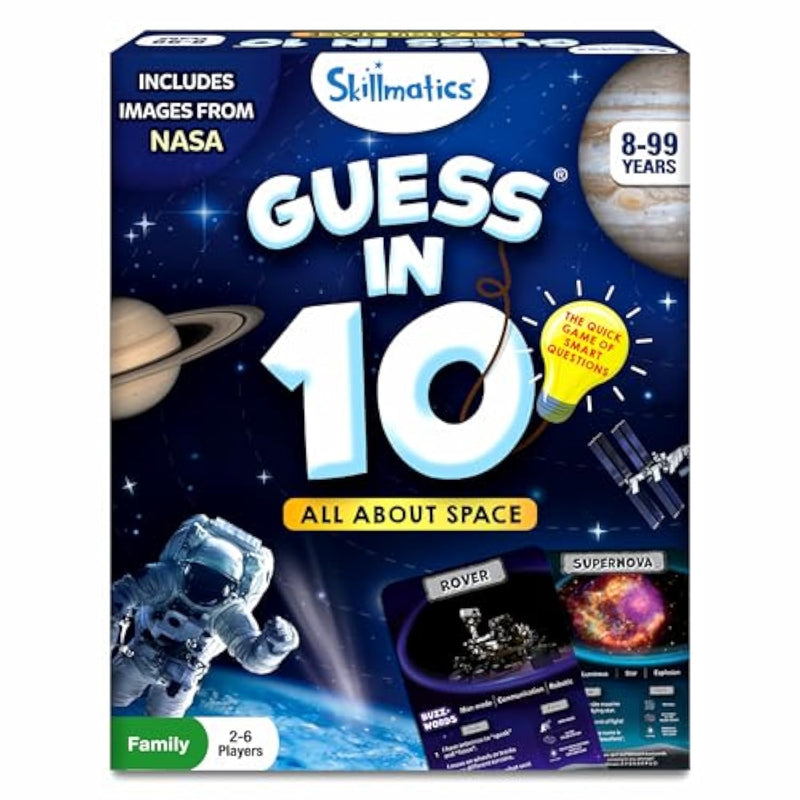 Guess In 10 Nasa Space, Perfect For Boys, Girls, Kids & Families Who Love Card Games, Educational Toys, Travel Games, Gifts For Ages 8, 9, 10 And Up
