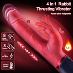 Rabbit Thrusting Vibrator Sex Toys For Women Couples - G Spot Vibrator Clitoral Stimulator Realistic Dildo - One Click Burst Sex Toys With 3 Swing Thrusting & 8 Vibrating Heating Function Waterproof