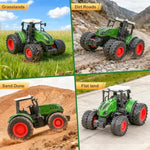 Farm Tractor Toys For Kids 3-5, 1/24 Scale Farm Monster Trucks Toy 8 Wheels Kids Truck Tractor For Boys 3, 4, 5, 6, 7 Year Old Christmas, Birthday Gifts For Kid