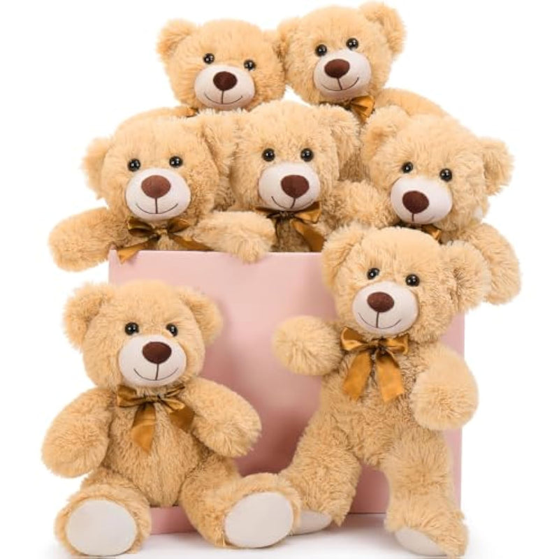 7Pcs Bulk Teddy Bears Stuffed Animals Baby Shower, Soft Small Stuffed Bears In Bulk, 13.5" Cuddly Mini Teddy Bears Centerpiece,Wedding,Party,Engagement