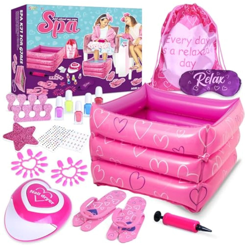Gift Set For Girls 7, 8, 9, 10-12 Years Old, Spa Day Toys, Kids Manicure Pedicure Kit And Nail Art Kit,Christmas Birthday Gifts For Girls Age 7-12
