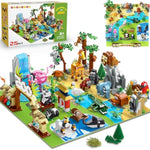 25 Animals Zoo Building Set With Play Mat - 8 Pack Zoo Scene Modules Building Blocks Toy For Party Favors Goodie Bag Classroom Prizes Fillers Birthday Gifts For Kids Boys Girls 6+ (1460Pcs)