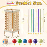 Montessori Game Wooden Board Game, Multiplayer For Kids 4-8, Math Educational, Fine Motor Skill Toy For Girls Boys, Classic Fun Games For Age 3 4 5 6 7 8 Girls Boys Gifts (Regular)