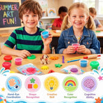 24 Sets Summer Clay Gift Set for Kids DIY Crafts Modeling Clay with Greeting Cards