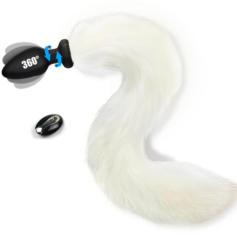 Sexy Fox Tail Silicone Anal Plug Anal Butt Plugs Stimulato Role Play Wearable Adult Sex Vibrators Toys For Women Cosplayer, Remote Control 10 Powerful Vibrating & 3 Wiggling Modes