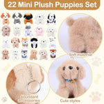 88-Pcs Adopt A Puppy Party Favor 22 Mini Plush Dog Stuffed Animal House Shaped Treat Gift Boxes With Birthday Hat For Operation Christmas Shoebox Gift Adopt A Pet Theme Birthday Party Supplies