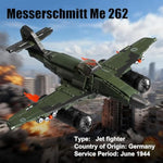 Ww2 Military Airplane Toy Building Sets Compatible With Lego, Me 262 Fighter Jet & P-51D Plane Army Model Kits For Military Fans, Kids & Adult