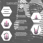 Silicone Dildo Gag With Adjustable Leather Strap Realistic Penis Mouth Plug Bdsm Restraints Sex Toy For Adult Couple Sm Games (L)