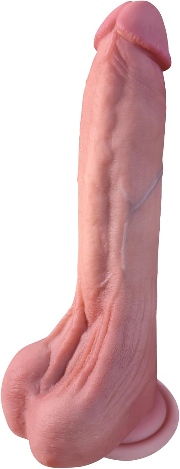 8.6" Realistic Dual-Layer Silicone Dildo with Suction Cup for Vaginal & Anal Play