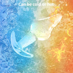 Large Butt Plug, 5.24 Inch Glass Anal Dildo Glow In The Dark, Crystal Prostate Massage Anal Expander Bum Plug Sex Toys For Women,Men