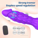 Harness Strap-On Dildos With 2 Silicone Dildos And 10 Strong Vibration Modes, Sex Toys With Adjustable Strap For Female Couple Lesbian, Anal G-Spot Stimulation Realistic Dildo, Purple