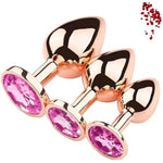 Anal Sex Trainer Set 3Pcs Stainless Steel Butt Plug, Expanding Anal Plug Training Kit Rose Gold Adult Sex Toys For Men And Women Gift (Rose Pink)