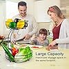 Iron 2-Tier Countertop Fruit Vegetables Basket Bowl Storage With Banana Hanger, Black, 64 ounces