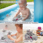Bath Toys For Toddlers Infants 6 12 18 Months, Floating Bathtub Elephant Toys Squeak Rubber Animal 4 Piece Set, Pool Beach Party Gift For 1 2 3 4 Years Old Kids Boys Girls Water Fun And Shower Time