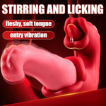 Tongue Vibrator Thrusting Dildo Adult Sex Toys For Women, 3 In 1 G-Spot Clitoral Vibrator Dildo Rose Sex Toys With 3*7 Vibration Mode, G Spot Clit Stimulator Rabbit Vibrators For Female Couple Games