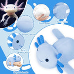 Huggers Axolotl,Cute Axolotl Slap Bracelets For Kids, Best Book Buddy For Children To Read,Fun Toys For Boys And Girls Birthday Gifts,Includes 50 Exquisite Stickers.(Blue)
