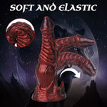 Monster Dildo Thick Knotted Penis For Women, 9.25Inch Long Dragon Dildo Red Silicone Anal Dildos Butt Plug With Suction Cup For Couples