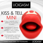Lickgasm Kiss And Tell Mini Kissing And Vibrating Clitoral Stimulator For Women & Couples. Powerful Vibration With Kissing Tongue. Made Of Premium Silicone. Waterproof And Rechargeable. 1 Piece, Red.